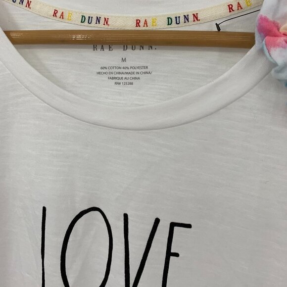 NWT Rae Dunn LOVE MORE T-Shirt Short Sleeve White - Picture 3 of 4